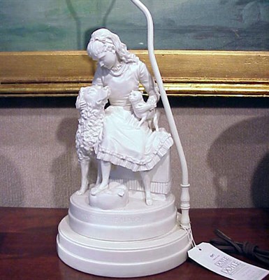 Lot 597 - Bisque Figural Lamp