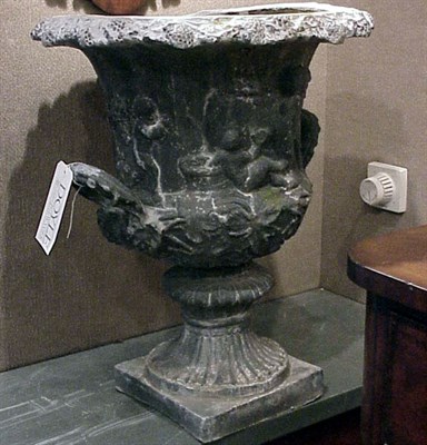 Lot 607 - Pair of Neoclassical Style Lead Urns