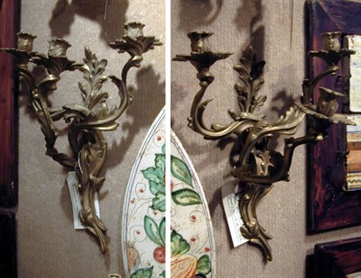 Lot 492 - Pair of Louis XVI Style Gilt-Metal Three-Light...