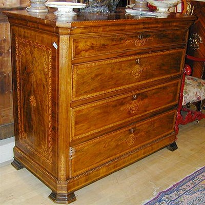 Lot 460 - Charles X Inlaid Commode The rectangular top...