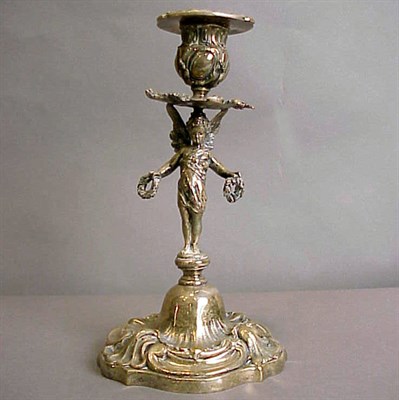 Lot 423 - Continental Silver Figural Candlestick...