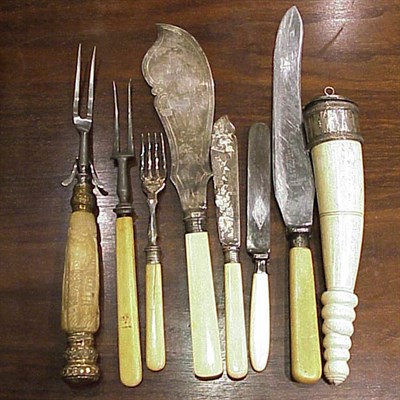 Lot 439 - Group of Ivory and Celluloid Handled Flatware...