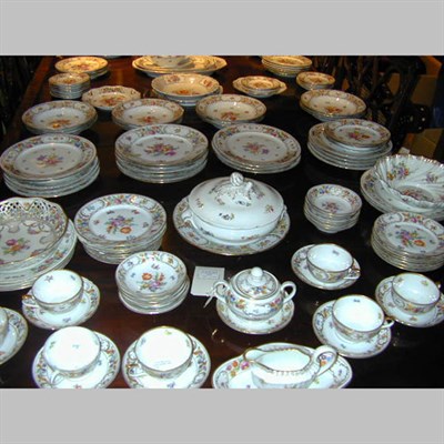 Lot 392 - Assembled German Floral Decorated Porcelain...