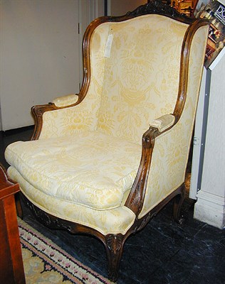 Lot 724 - Louis XV Style Upholstered Walnut Armchair