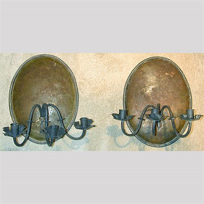 Lot 227 - Pair of Baroque Style Brass and Wrought Iron...
