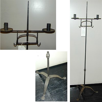 Lot 733 - Pair of Gothic Revival Cast Iron Torcheres