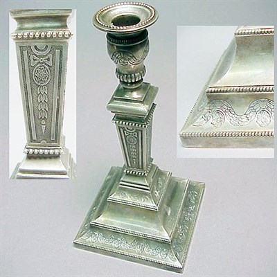 Lot 299 - Pair of Continental Silver Candlesticks Each...