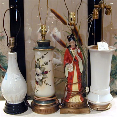 Lot 701 - Group of Four Ceramic Lamps