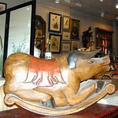 Lot 703 - Carved and Painted Pig