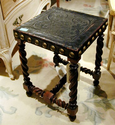 Lot 735 - Baroque Style Leather Covered Stool