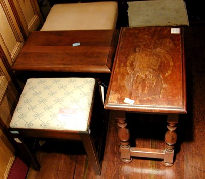 Lot 751 - Group of Five Mahogany and Walnut Stools