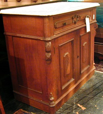 Lot 761 - Victorian Mahogany Marble Top Cabinet