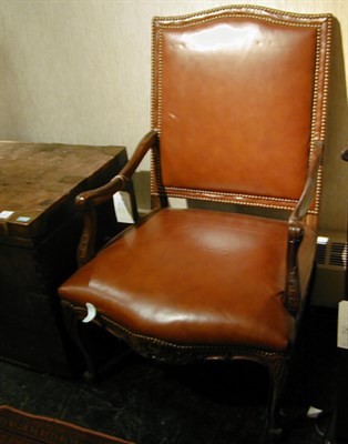 Lot 769 - Louis XV Style Upholstered Mahogany Armchair