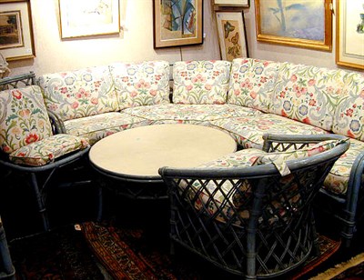 Lot 783 - Set of Faux Bamboo Painted Garden Furniture...