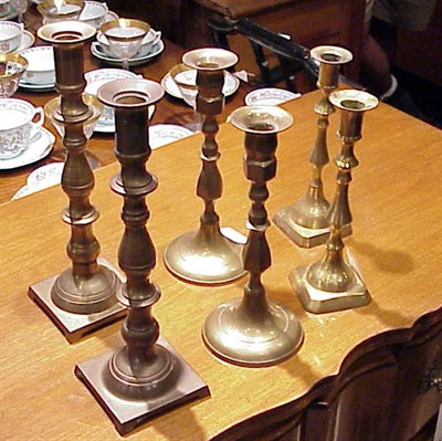 Lot 352A - Group of Six Brass Candlesticks
