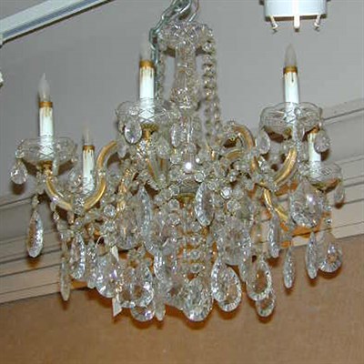Lot 472 - Pair of Georgian Style Cut Glass Six-Light...
