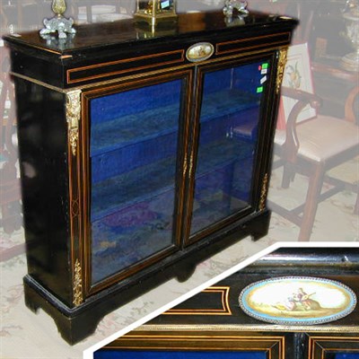 Lot 319 - Napoleon III Gilt-Bronze Mounted Ebonized Cabinet