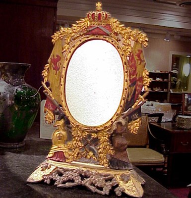 Lot 668 - Victorian Cast Metal and Painted Vanity Mirror