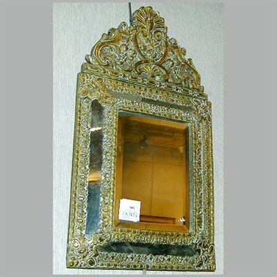 Lot 666 - Baroque Style Brass Mirror