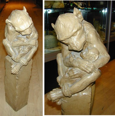 Lot 198 - Art Deco Glazed Earthenware Sculpture...