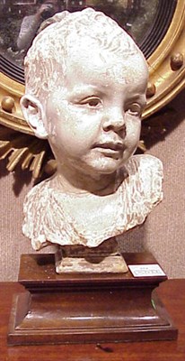 Lot 374 - Continental Plaster Bust of a Young Boy