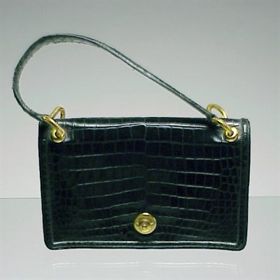 Lot 486 - Hermes Black Crocodile Tailored Bag Late...