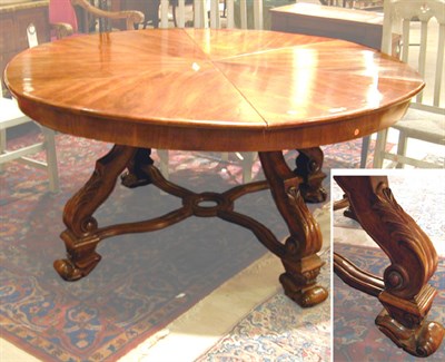 Lot 637 - Italian Walnut Dining Table With radiating...