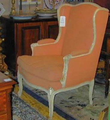 Lot 309A - Louis XV Style Upholstered Painted Armchair