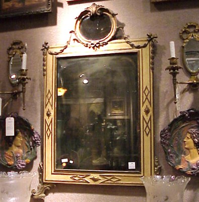Lot 256 - Louis XV Style Painted and Gilt-Wood Mirror...