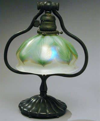 Lot 256 - Tiffany Favrile Glass and Gilt-Bronze Lamp...