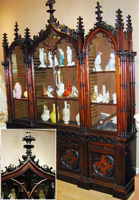Lot 400 - Victorian Gothic Revival Mahogany Cabinet With...