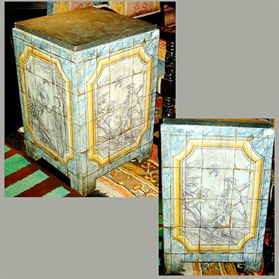 Lot 420 - Pair of Faux Painted Stands Each decorated to...