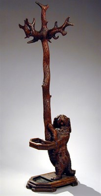 Lot 404 - Black Forest Carved Wood Hall Stand The base...