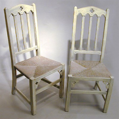 Lot 409 - Set of Eight Victorian Painted Gothic Style...