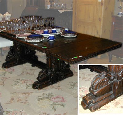 Lot 756 - Gothic Revival Oak Refectory Table