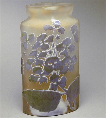 Lot 160 - Galle Cameo Glass Vase Of shaped rectangular...