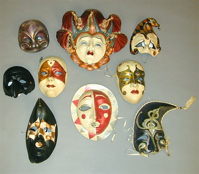 Lot 306 - Group of Venetian Carnival Masks Mid/late 20th...