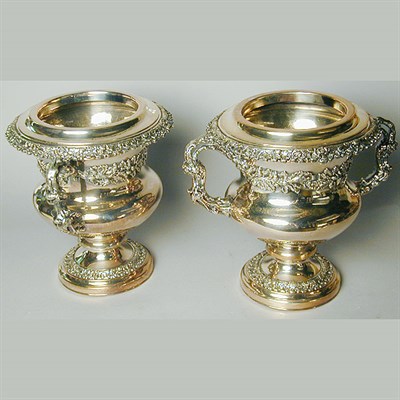 Lot 318 - Pair of Sheffield Silver Plated Wine Coolers...