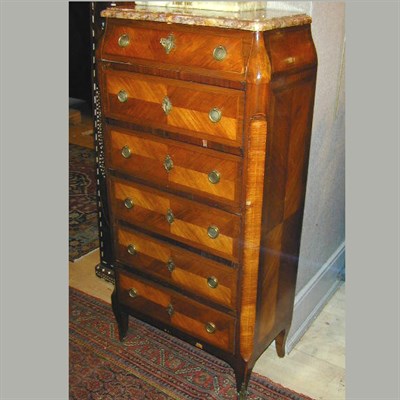Lot 570 - Louis XV Style Fruitwood Chest of Drawers The...