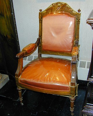 Lot 478A - Pair of Louis XVI Style Walnut Armchairs Each...