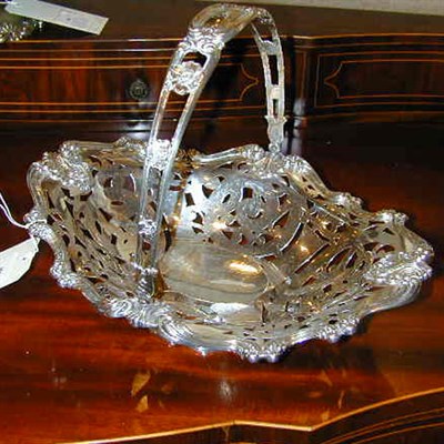 Lot 406 - Sterling Silver Swing Handle Basket...