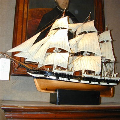 Lot 215 - Carved and Painted Wood Model of a Sailing...