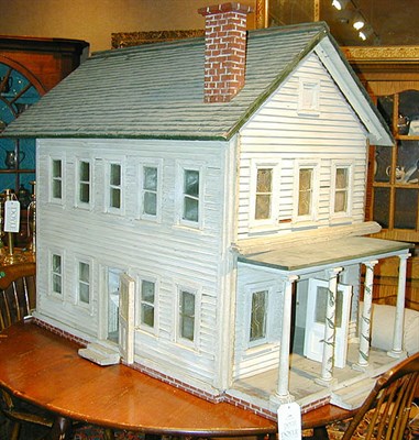Lot 179 - Carved and Painted Wood Doll House Height 37...