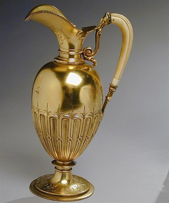 Lot 283 - Continental Silver Gilt Ewer The ovoid body...