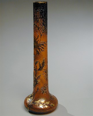 Lot 170 - Daum Nancy Cameo Glass Vase Of tall tapering...
