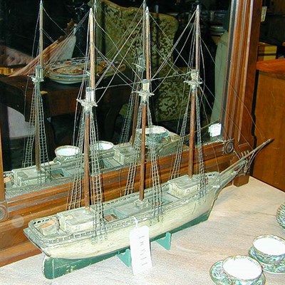 Lot 122 - Carved and Painted Wood Model of a...