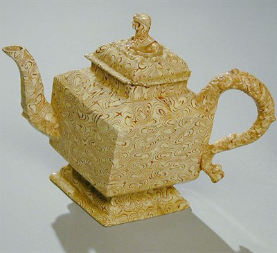 Lot 429 - English Agate Pottery Teapot 18th Century...