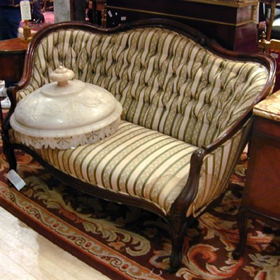 Lot 399 - Victorian Mahogany Settee With an undulating...
