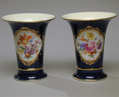 Lot 615 - Pair of Meissen Porcelain Vases Each of...