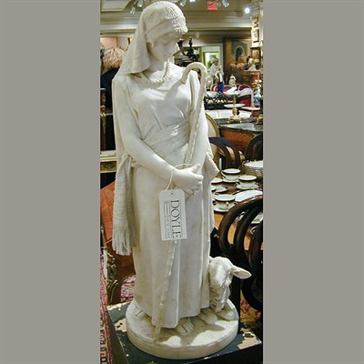 Lot 441 - Marble Sculpture of Shepherdess with Lamb F....